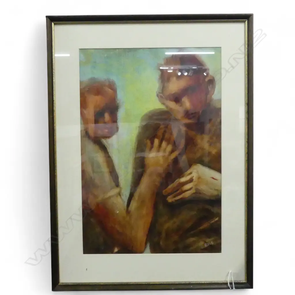 CHARLES ROSE (1921-2017), TWO FIGURES, OIL ON BOARD 520x350mm SIGNED Image 1++
