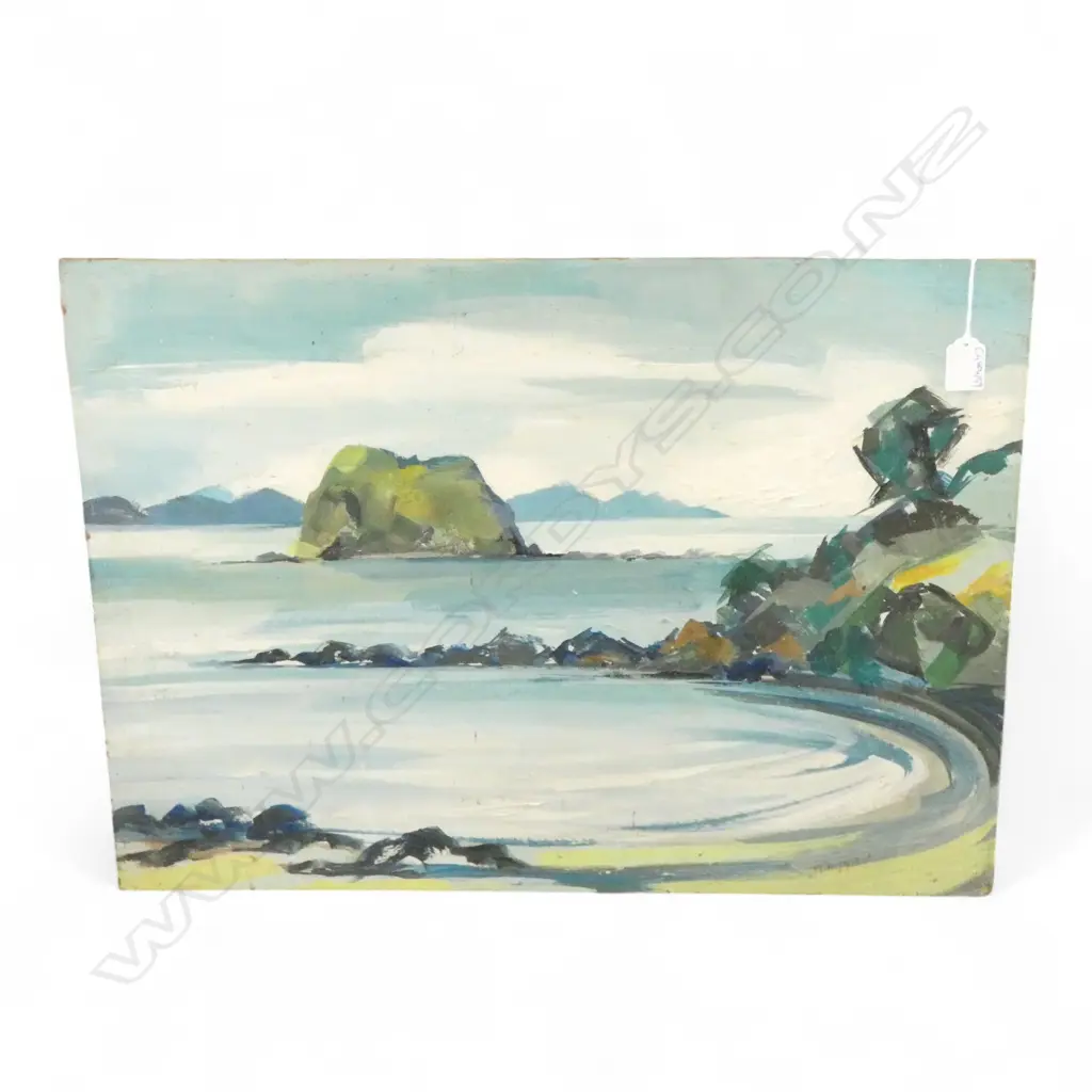 JACK CRIPPEN (1916-1985) COASTAL LANDSCAPE, OIL ON BOARD 455x605mm SIGNED Image 1++