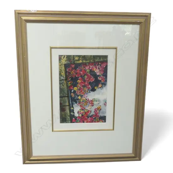 FRAMED W/C FLORAL SCENE SIGNED JOHN BUCKLEY H200 W300MM