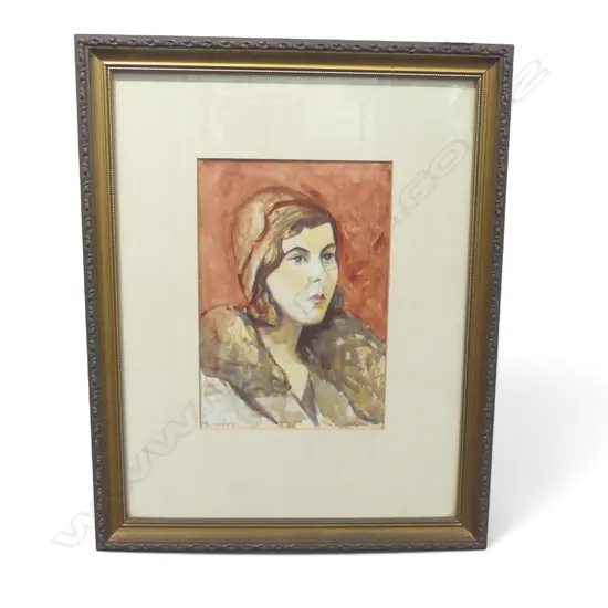 M. WILSON, '1920's PORTRAIT' verso, W/C, 245x170mm