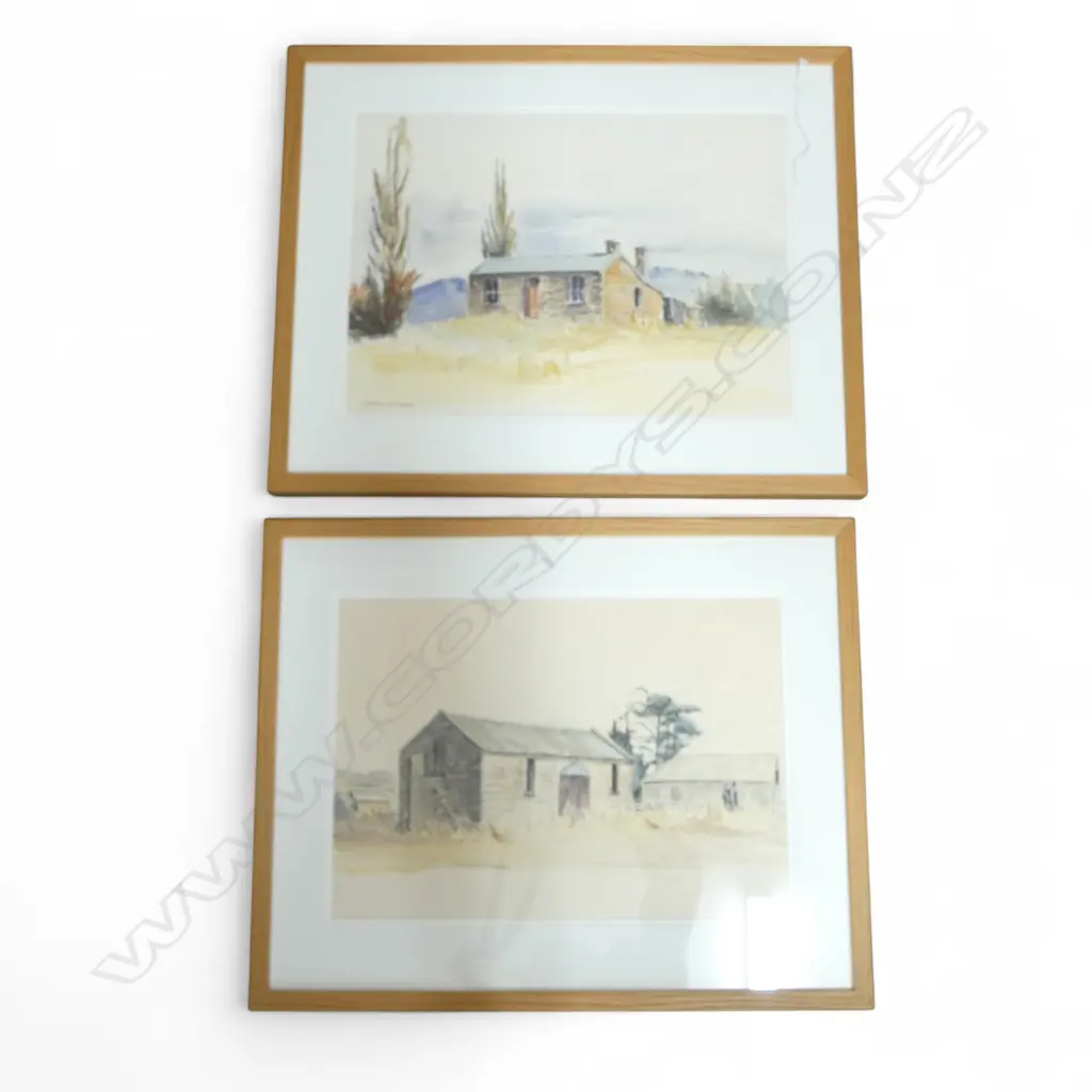 2 KATHLEEN McBEATH OLD OTAGO BUILDINGS WCs: STONE BARN & JOHNNIE MITCHELL'S COTTAGE 330x450mm Image 1++