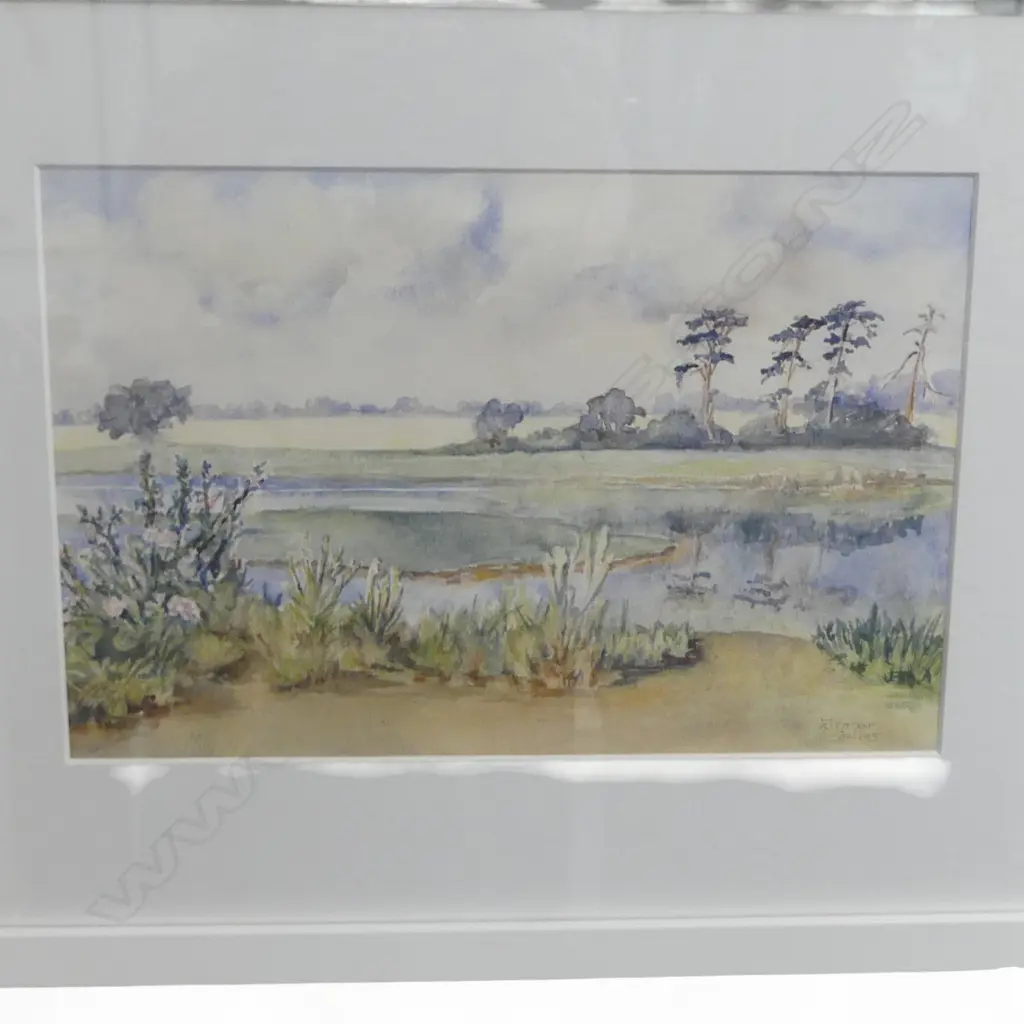 3 MODERN FRAMED WATERCOLOURS BY ELEANOR M. COWLES. LARGEST 195 x 295mm (IMAGE) UV GLAZED Image 1++