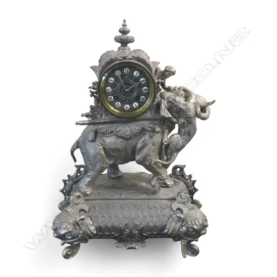 20thC REPRODUCTION ORNATE FRENCH ELEPHANT CLOCK, H.450mm