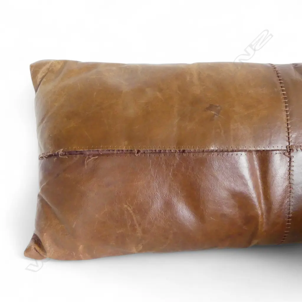 2 LEATHER CUSHIONS stitching loose to one Image 1++