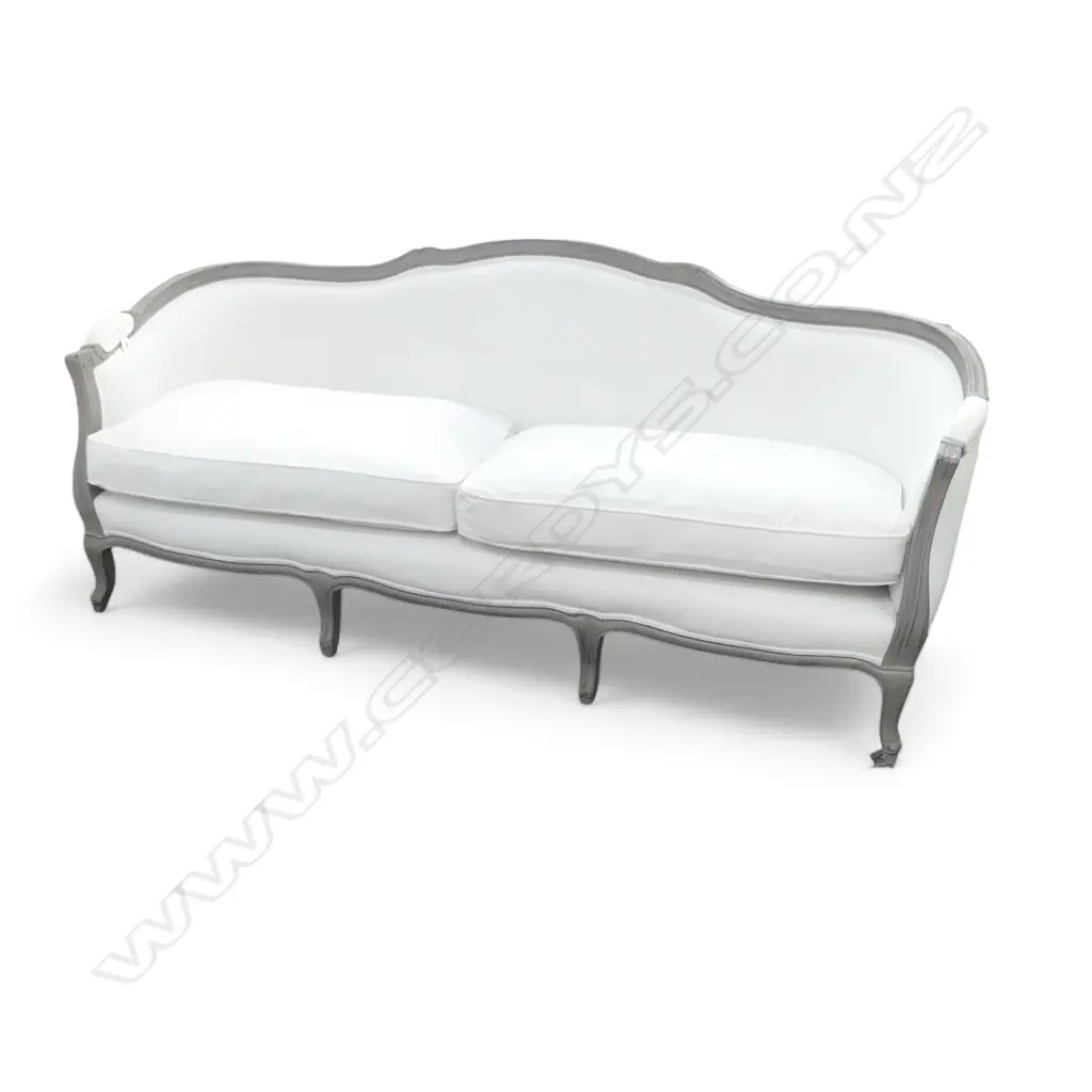 FRENCH STYLE SOFA w. WHITE UPHOLSTERY 2180x650x900mm Image 1++