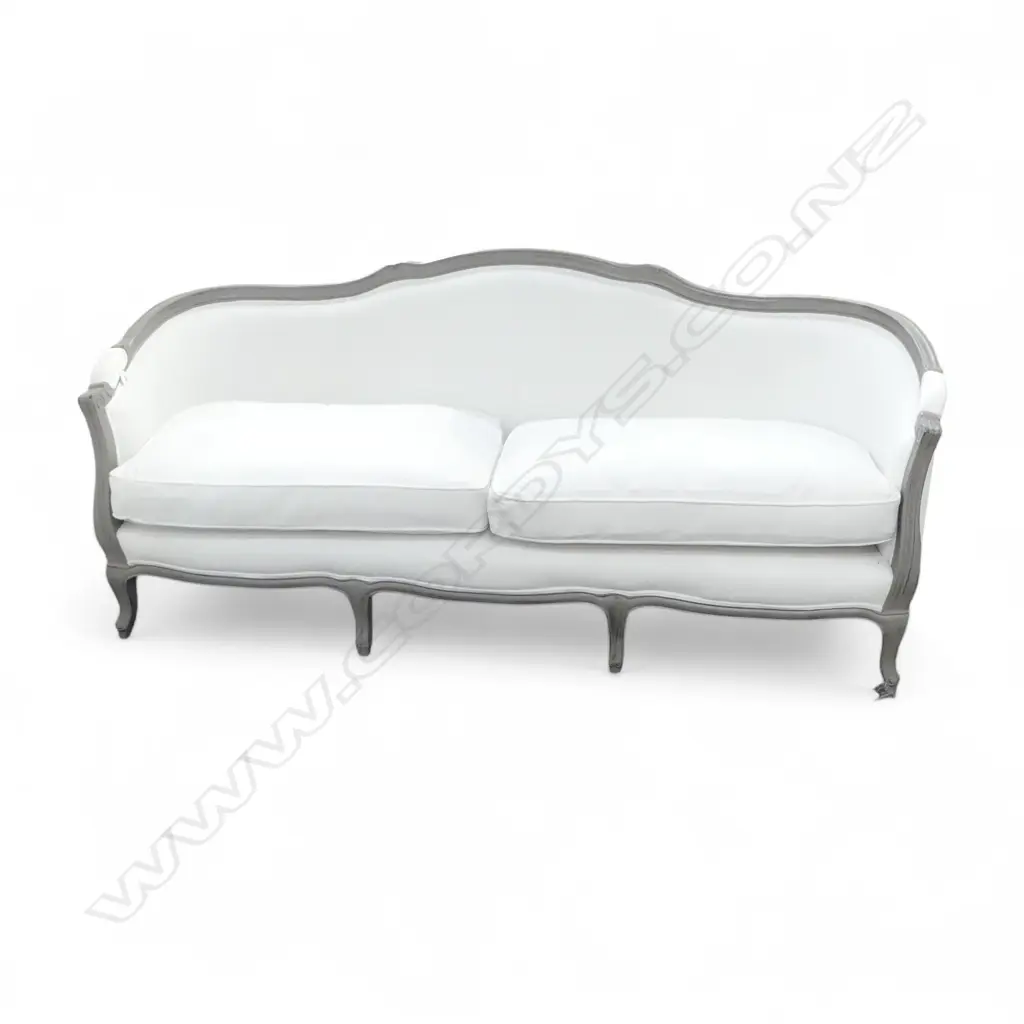 FRENCH STYLE SOFA w. WHITE UPHOLSTERY 2180x650x900mm Image 1++