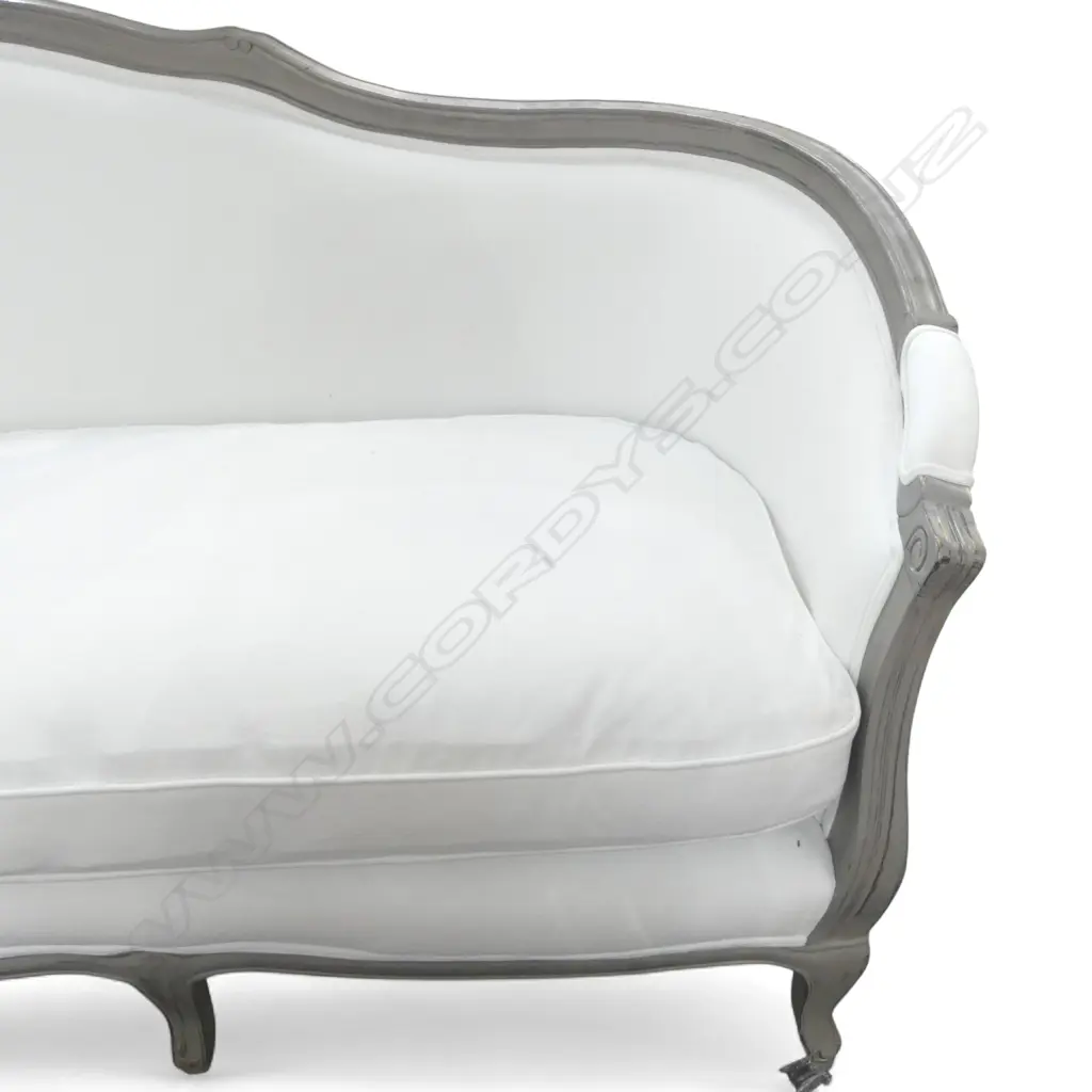 FRENCH STYLE SOFA w. WHITE UPHOLSTERY 2180x650x900mm Image 1++