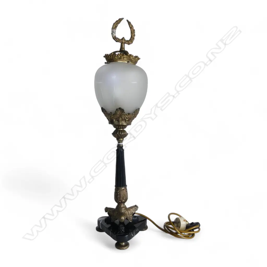 FRENCH STYLE TABLE LAMP ON FOOTED MARBLE BASE H.670mmfault Image 1++