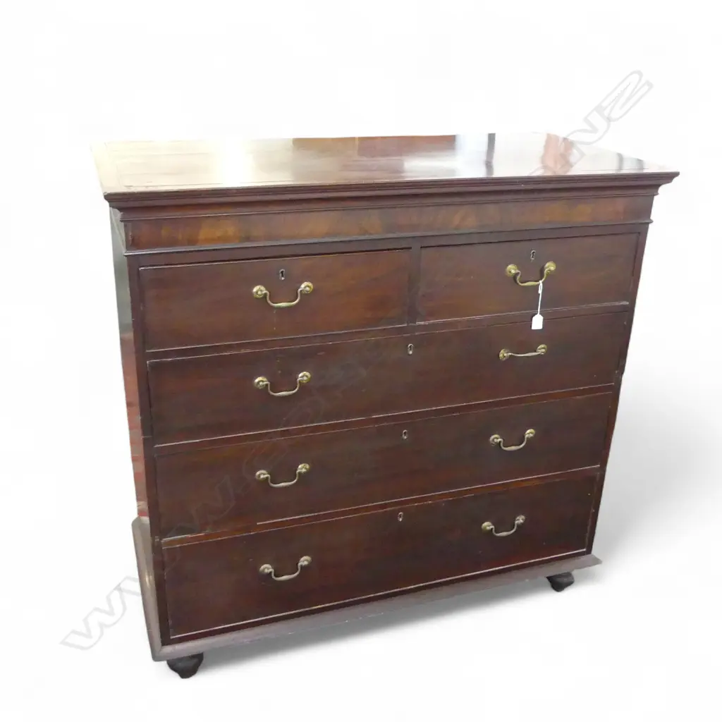 2 PART MAHOGANY CHEST OF DRAWERS 1260x600x1240mm Image 1++
