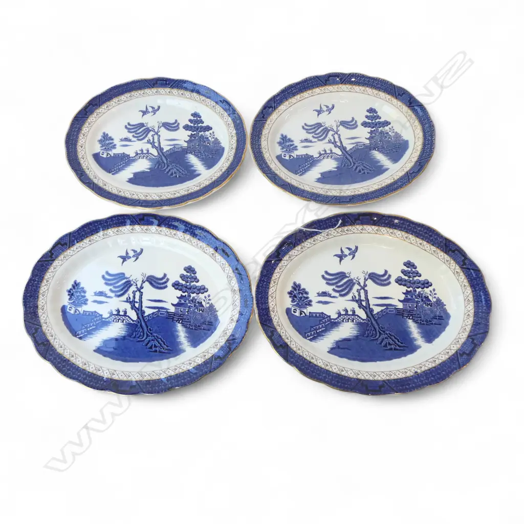 FOUR BOOTHS REAL OLD WILLOW PLATTERS IN TWO SIZES, L.300MM-350MM  Image 1++