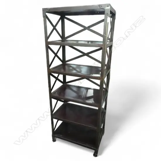 5 TIER INDUSTRIAL STYLE METAL SHELVES ON CASTORS 625x380x1620mm