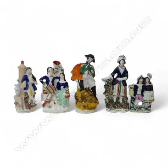 5 STAFFORDSHIRE FLATBACKS faults, various faults 