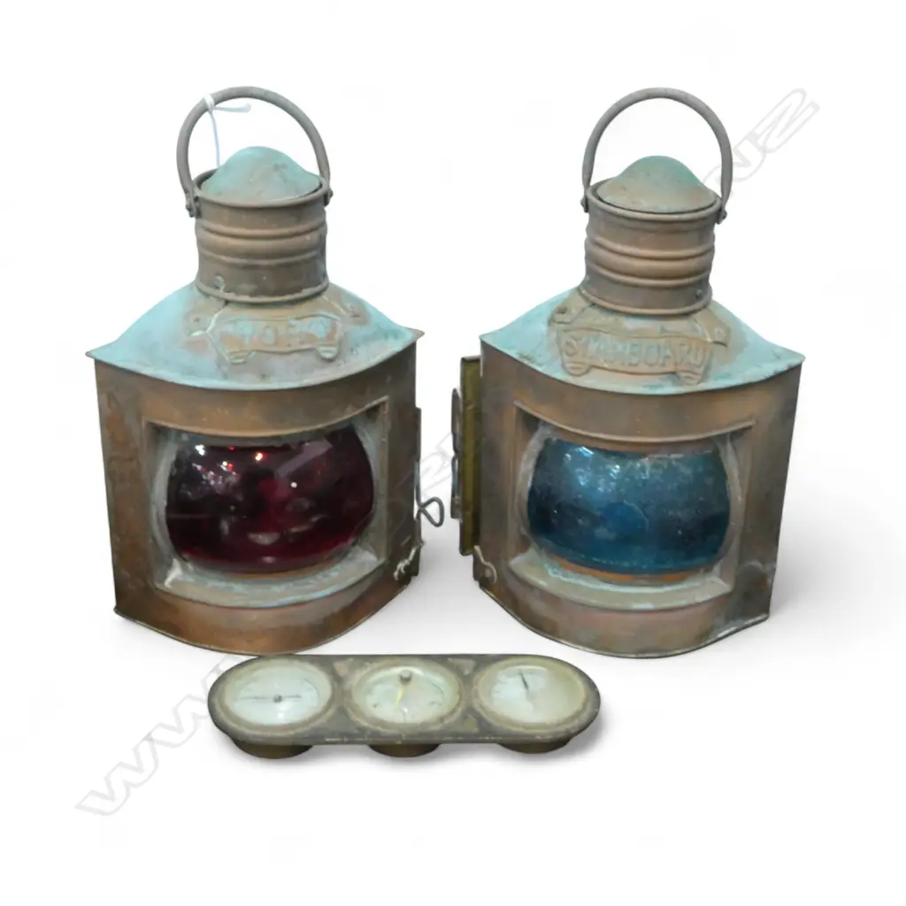 PR COPPER SHIPS LANTERNS H.250mm, HYGROMETER / BAROMETER / TEMP Image 1++
