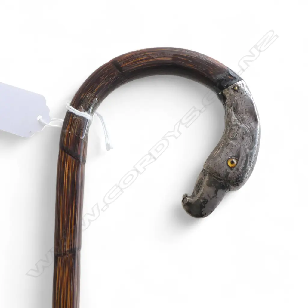 London 1912 silver eagle HANDLED WOODEN WALKING STICK  Image 1++