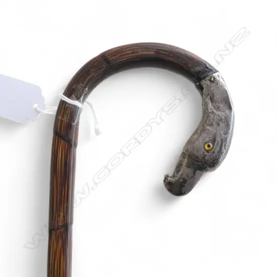 London 1912 silver eagle HANDLED WOODEN WALKING STICK 