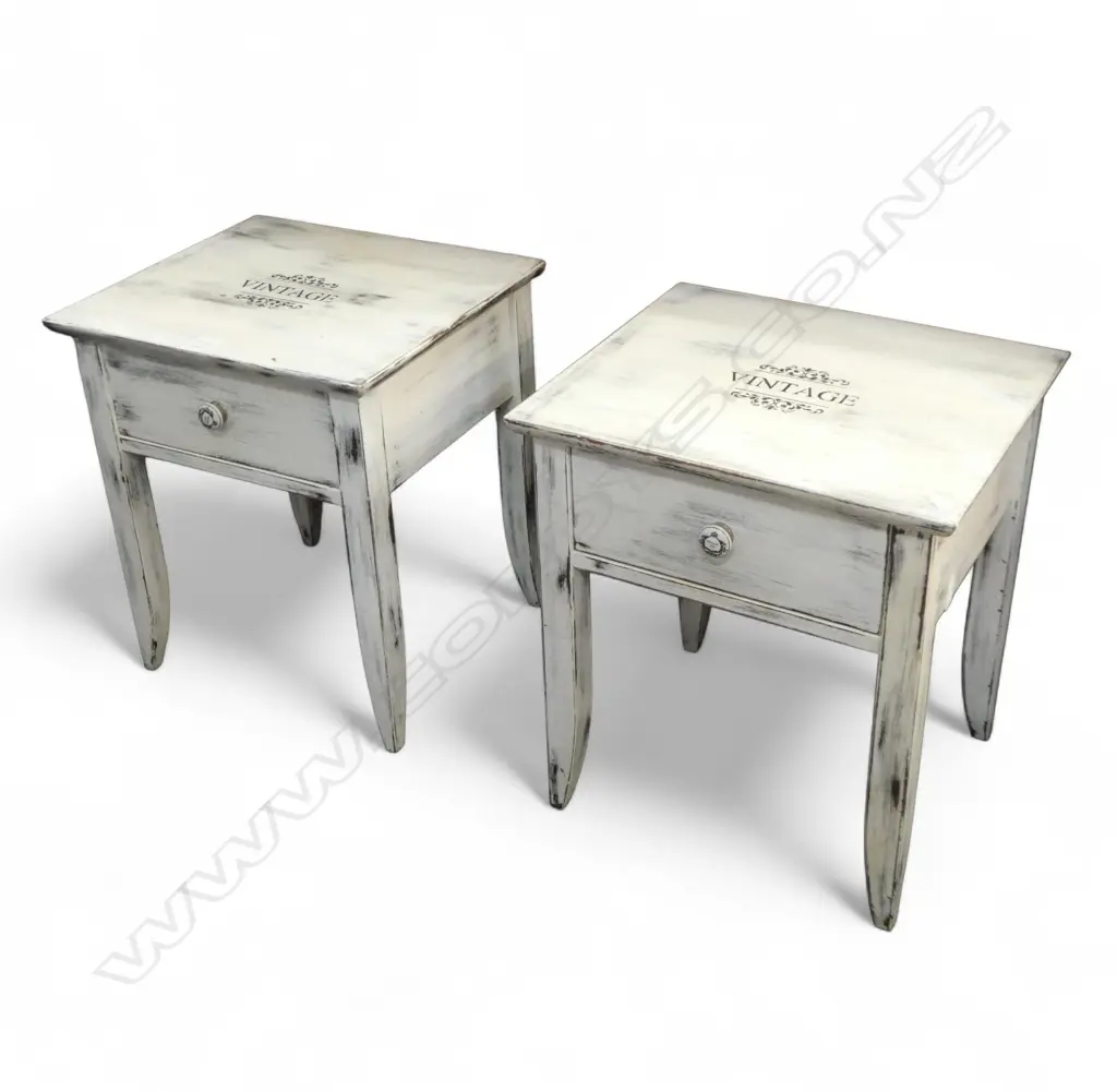 PR PAINTED BEDSIDE TABLES 505x445x570mm Image 1++
