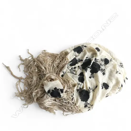 CANTON SILK AND EMBROIDERED SHAWL