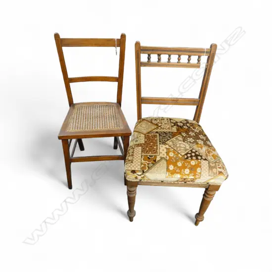 2 SIDE CHAIRS, ONE w WYCOMBE CANED SEAT