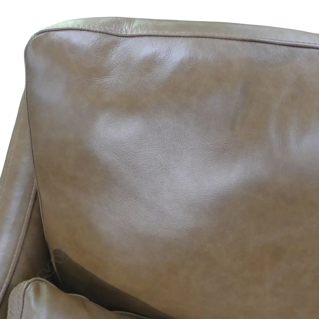 PR MODERN TAN LEATHER ARMCHAIRS 920x1100x850mm AS NEW Image 1++