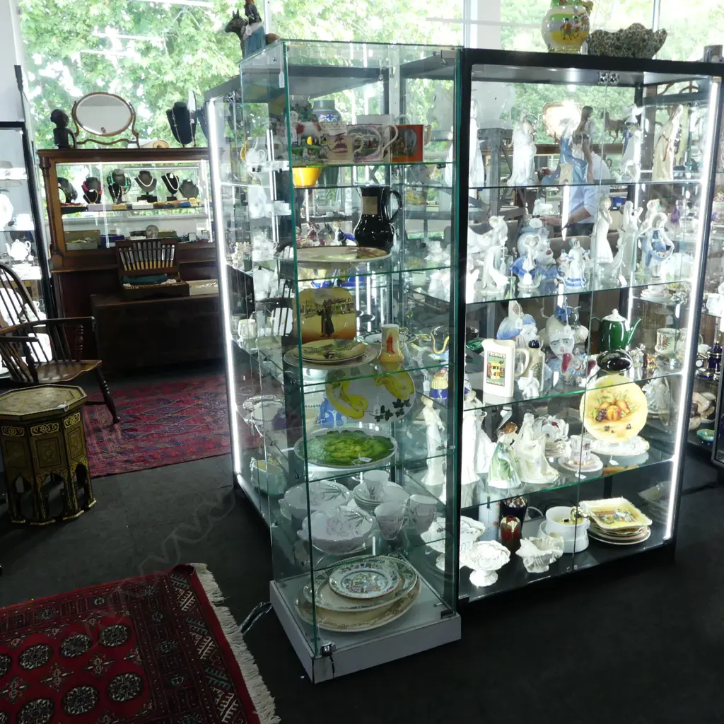 MODERN GLASS TOWER 5 SHELF DISPLAY CABINET H1780 W490MM Image 1++