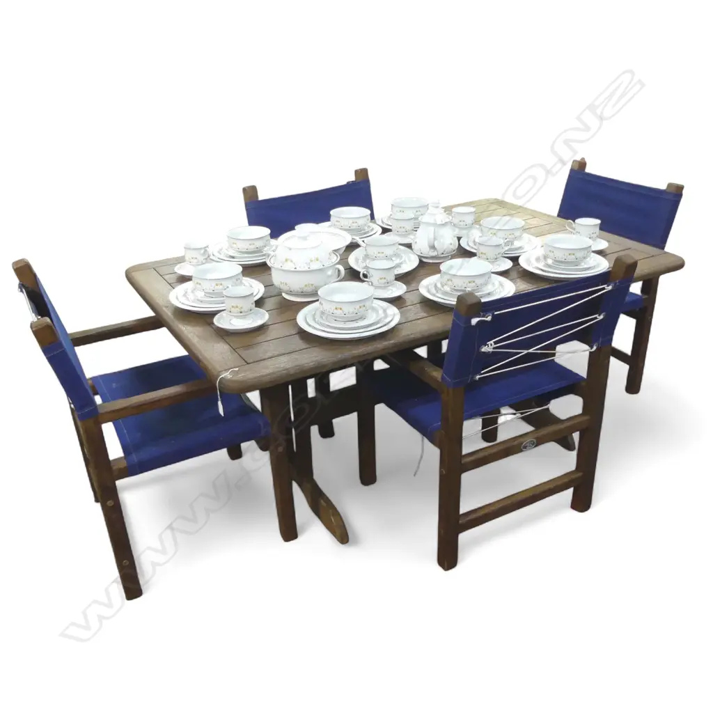 OUTDOOR TABLE + 4 CHAIRS 1610x1020x680mm Image 1++