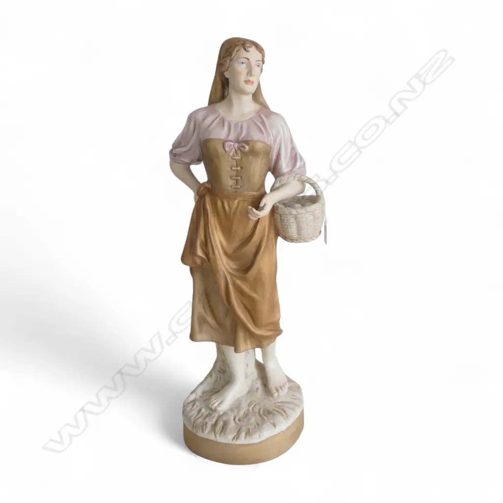 ROYAL DUX FIGURINE; WOMAN w. BASKET H.660mm Image 1++