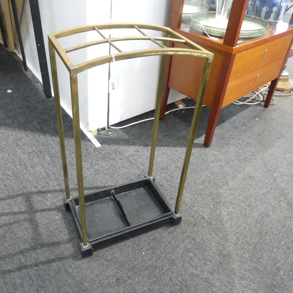 BRASS & CAST IRON UMBRELLA STAND 660mm Image 1++