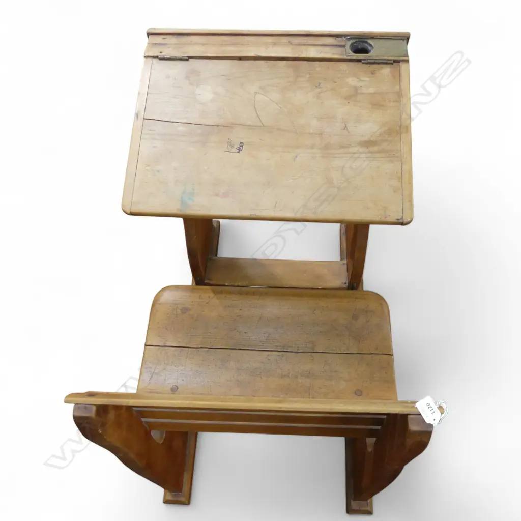 VINTAGE WOODEN SCHOOL DESK 570x900x800mm Image 1++