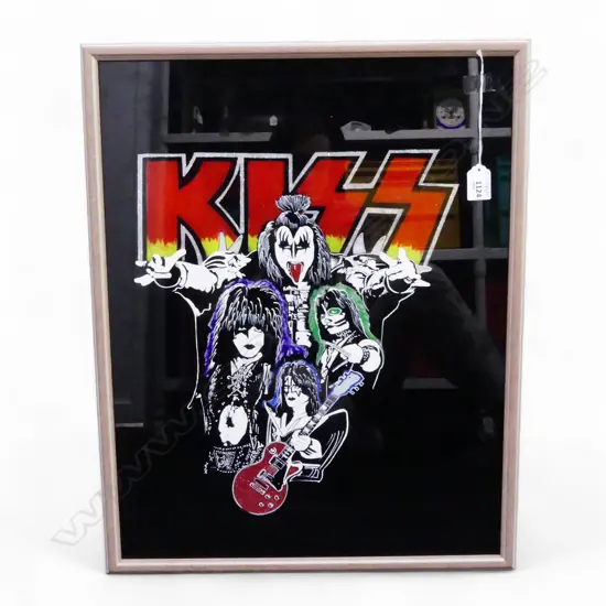 KISS BAND PAINTED GLASS ARTWORK 535x420mm