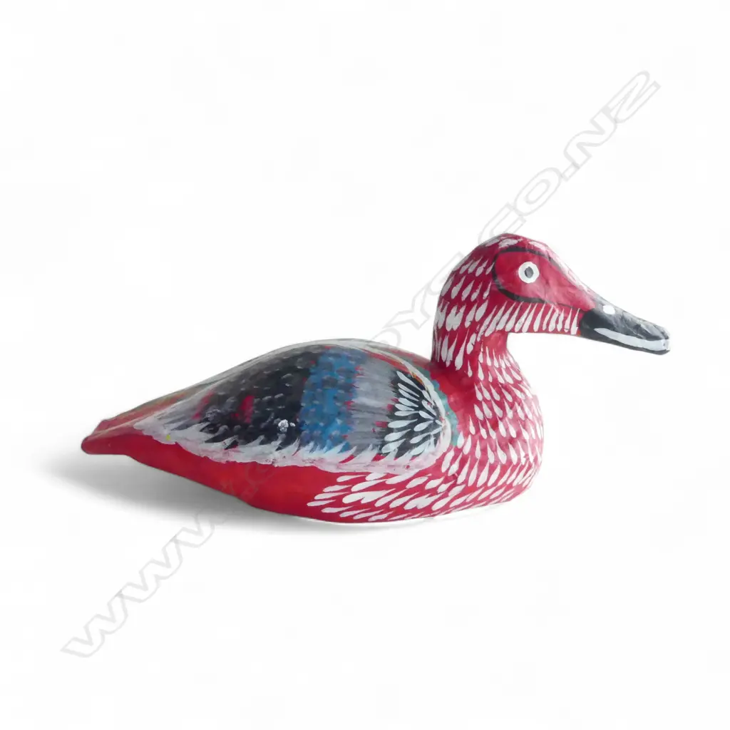 PAINTED PAPIER MACHE DUCK DECOY L.425mm Image 1++