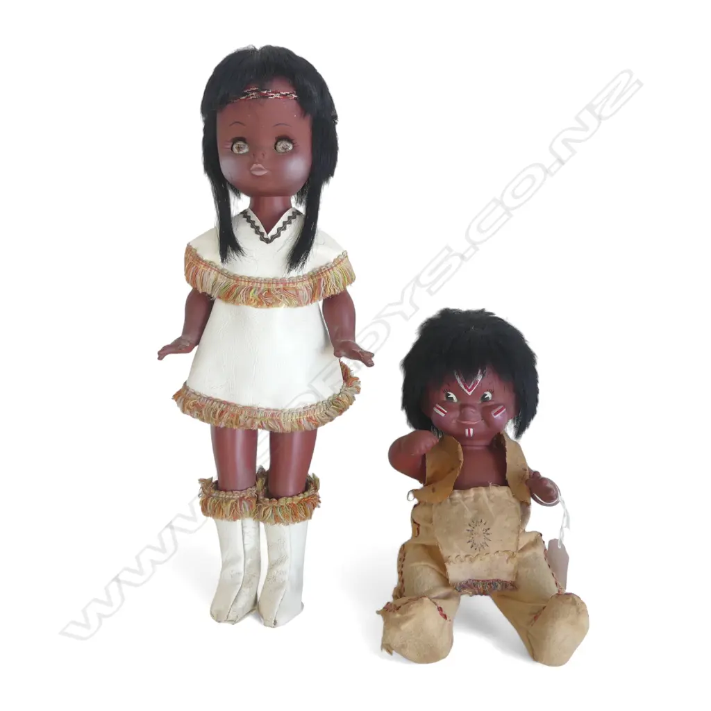 2 VINTAGE DOLLS NATIVE AMERICAN, REGAL CANADA Image 1++