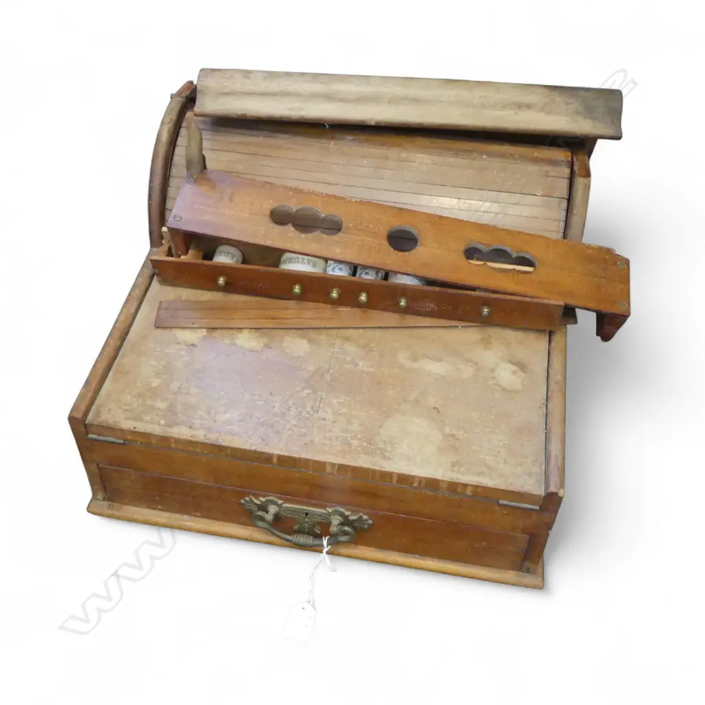 ANTIQUE MAHOGANY COMPENDIUM, ATTN. REQUIRED W.455mm Image 1++