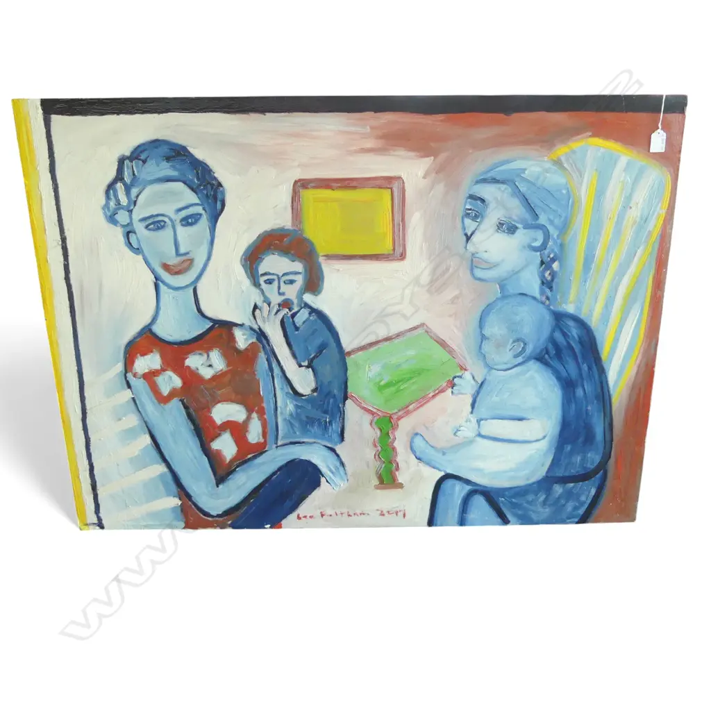 LEE FELTHAM, FAMILY, ACRYLIC ON BOARD, 800 X 1100MM provenance below Image 1++