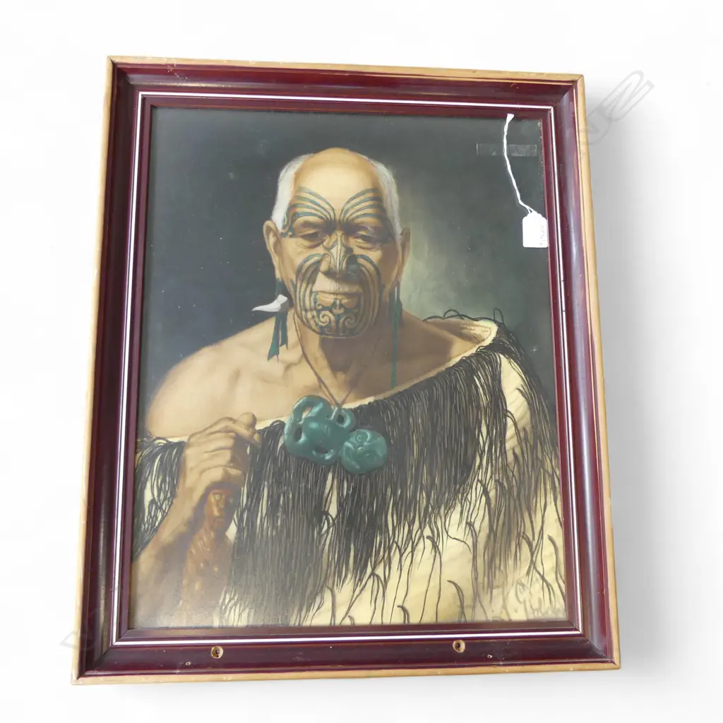 HAND FINISHED PORTRAIT PRINT AFTER GOLDIE 'PATARA TE TUHI' 495x390mm Image 1++