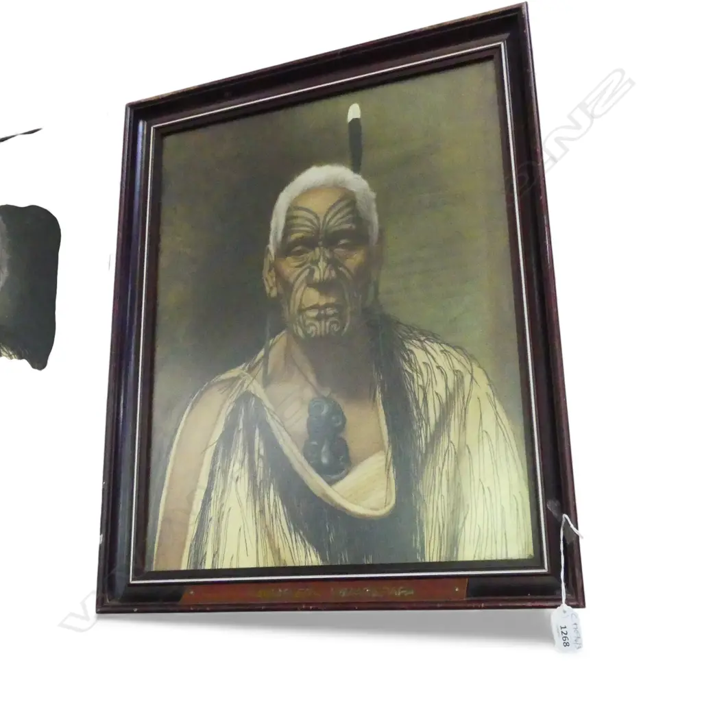 HAND FINISHED PORTRAIT PRINT AFTER GOLDIE 'KAMARIERA WHAREPAPA' 495x390mm Image 1++