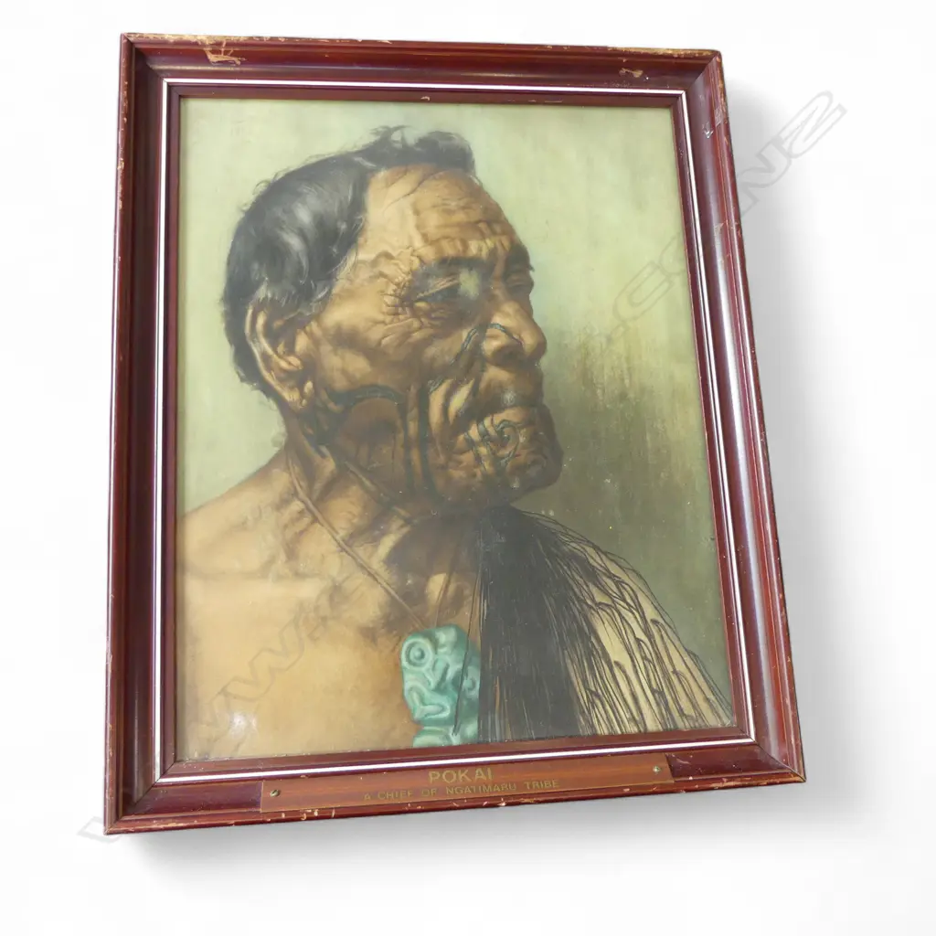 HAND FINISHED PORTRAIT PRINT AFTER GOLDIE 'POKAI: A CHIEF OF NGATIMARU TRIBE' 495x390mm Image 1++