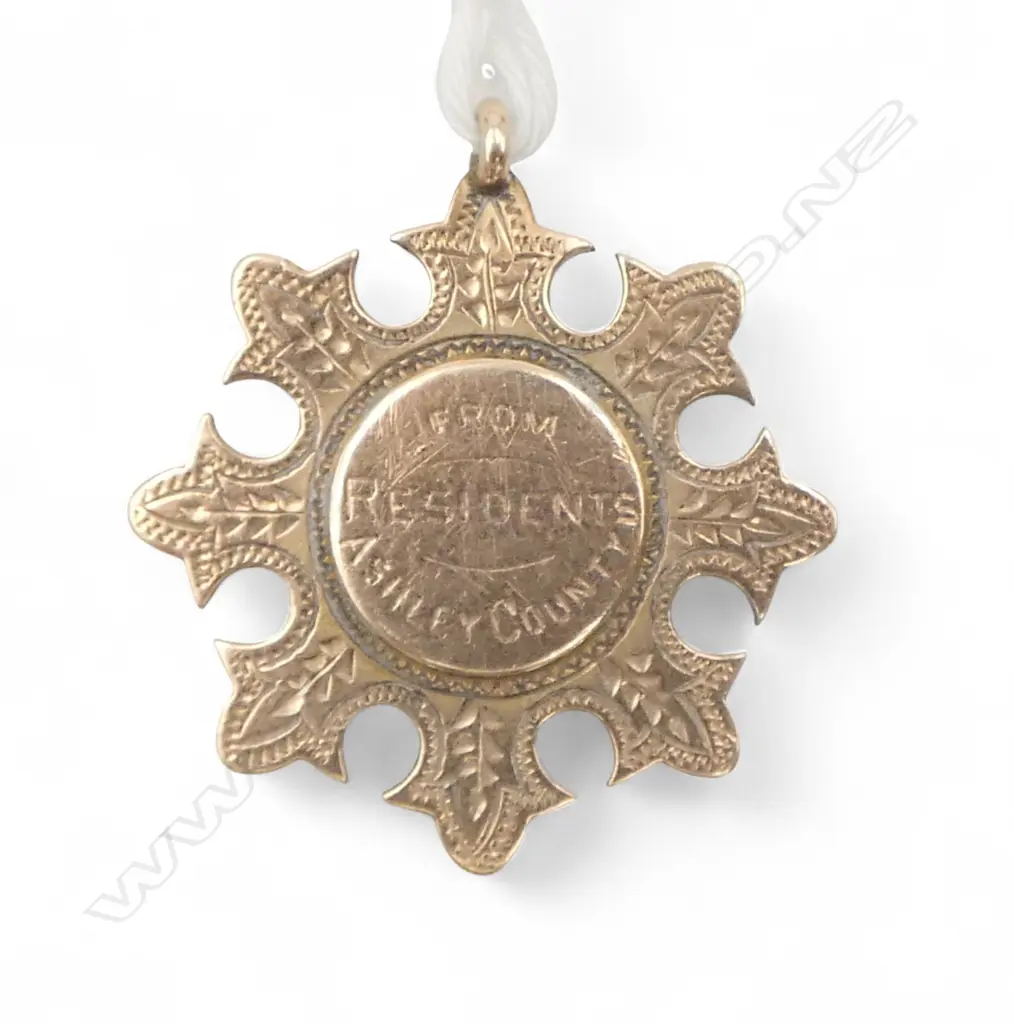 WW1 9ct GOLD MEMORIAL MEDALLION 'From Residents Ashley County 2nd Lieut A. Martin Main Body Died Wounds 9.9.16. 5gms Image 1++