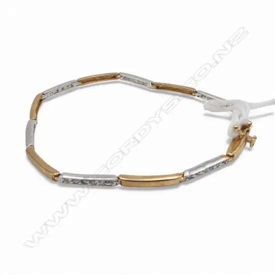 WHITE & YELLOW GOLD PLATED  BRACELET