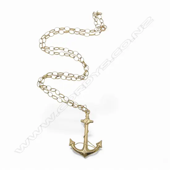 9CT CHAIN w. 9ct GOLD ANCHOR PENDANT 5.3gms