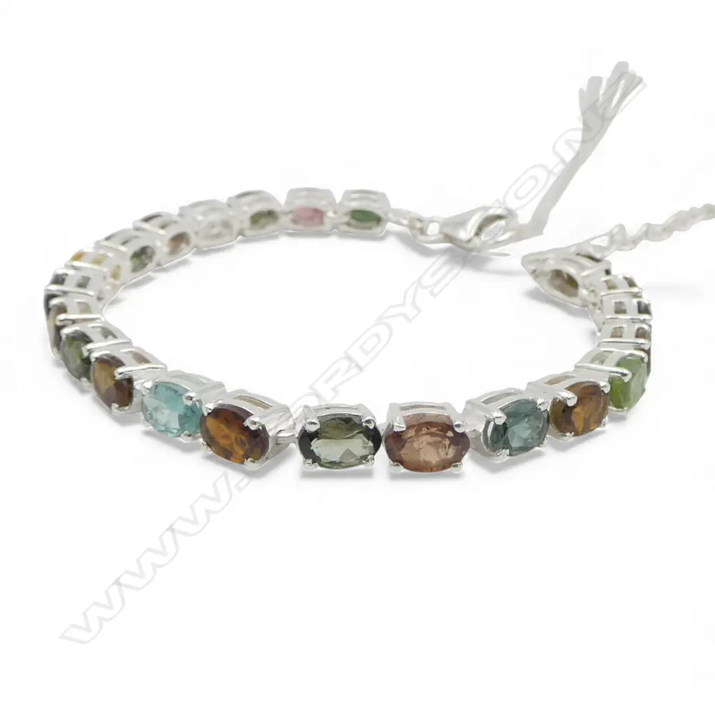 SILVER MULTI GEMSTONE BRACELET Image 1++