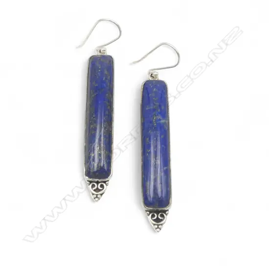 PR SILVER & LAPIS DROP EARRINGS