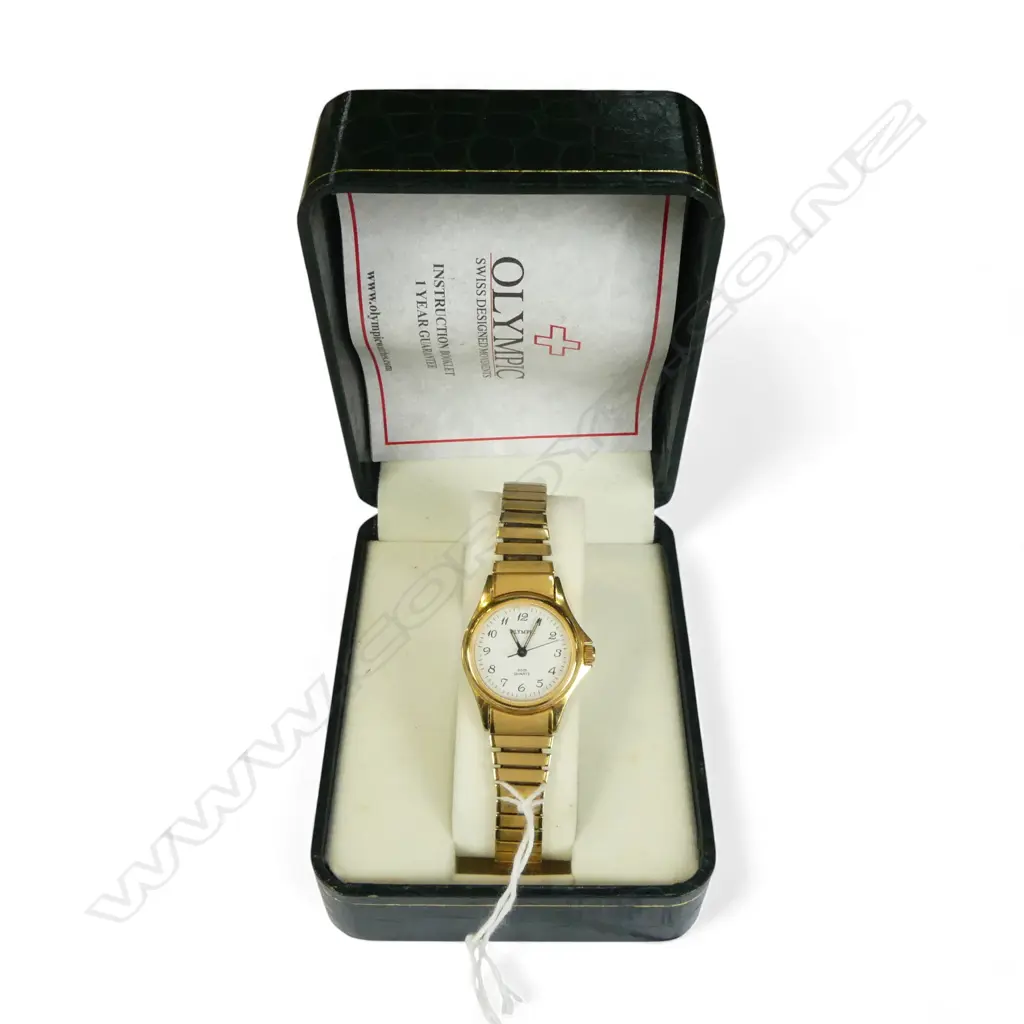 OLYMPIC LADIES WRISTWATCH in box w. booklet Image 1++