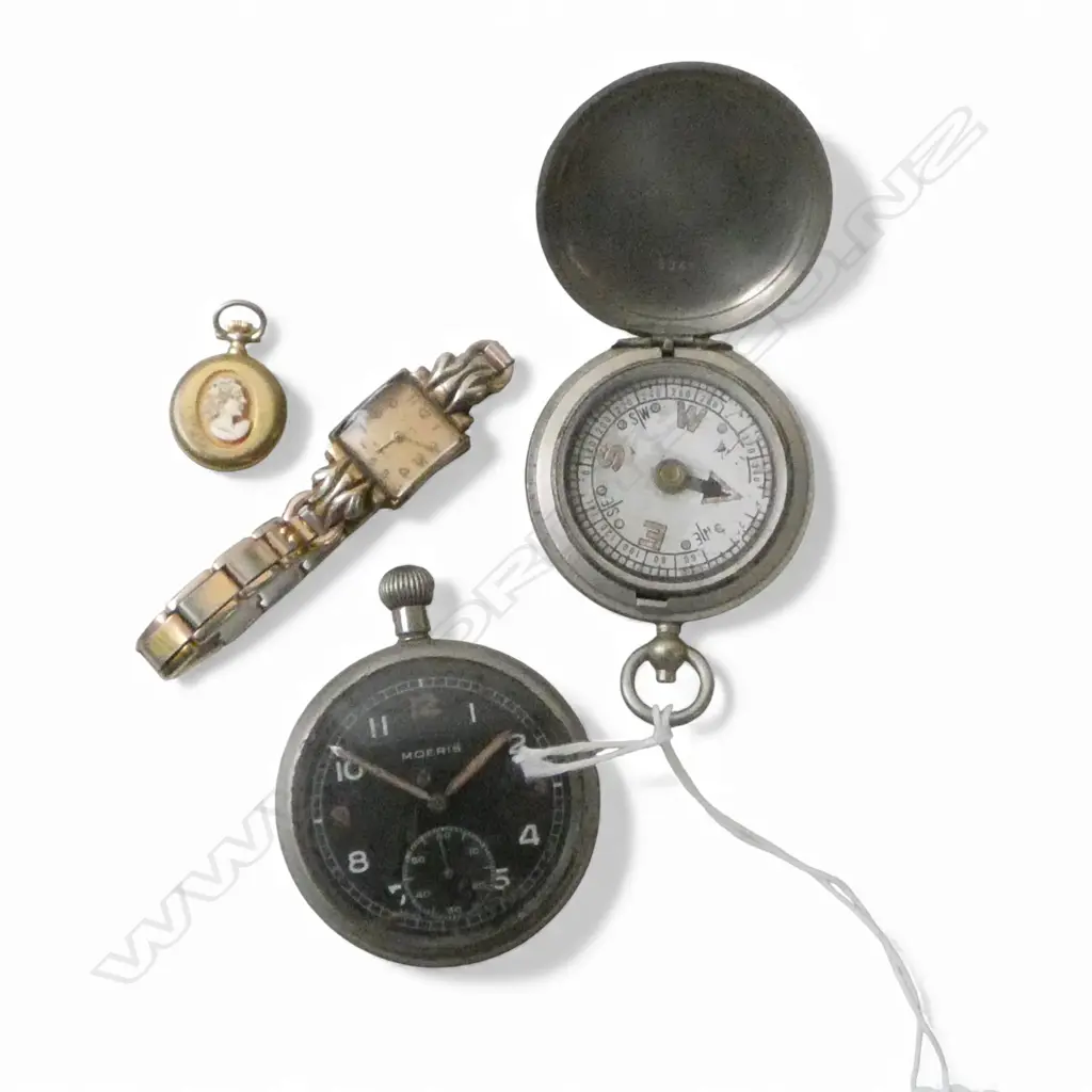 GP LADIES WRIST WATCH, 2 POCKET WATCHES, COMPASS Image 1++
