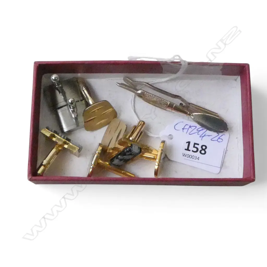 4 PRS CUFFLINKS + DART FORM CLIP Image 1++