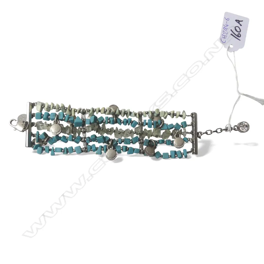 BOXED DYRBERG KERN DESIGNER TURQUOISE & SILVER BRACELET  Image 1++
