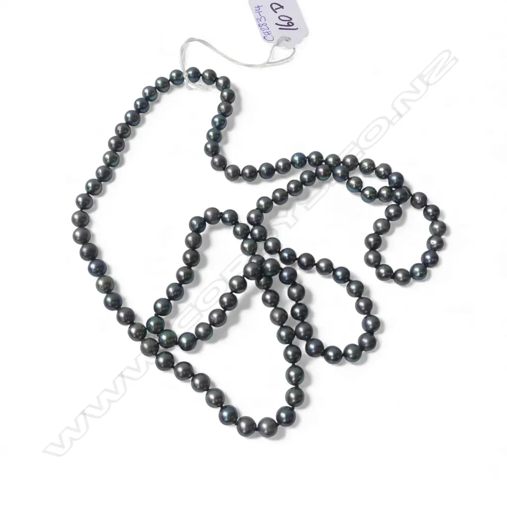 FRESHWATER GREY PEARL NECKLACE L.90cm Image 1++