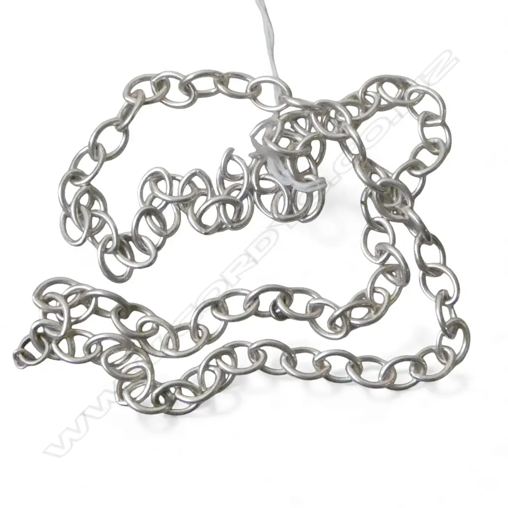 SILVER CHAIN NECKLACE, 67gm, no silver mark Image 1++