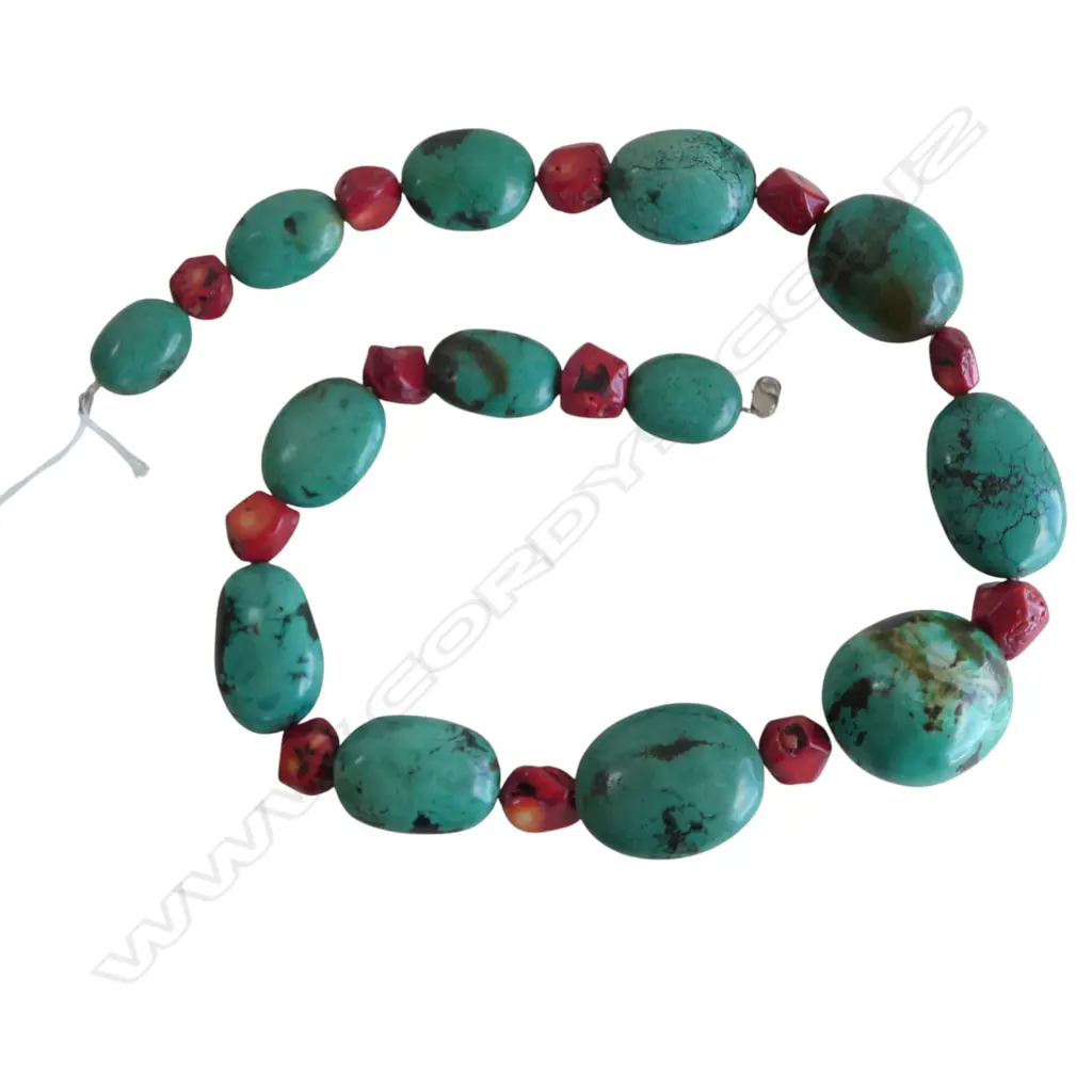 CHUNKY TURQUOISE NECKLACE L.850mm Image 1++