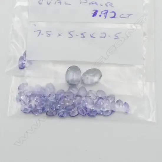 ASST. UNSET TANZANITES; PR OVALCUT, PR TRILLION CUT & MULTIPLE SML OVAL CUT