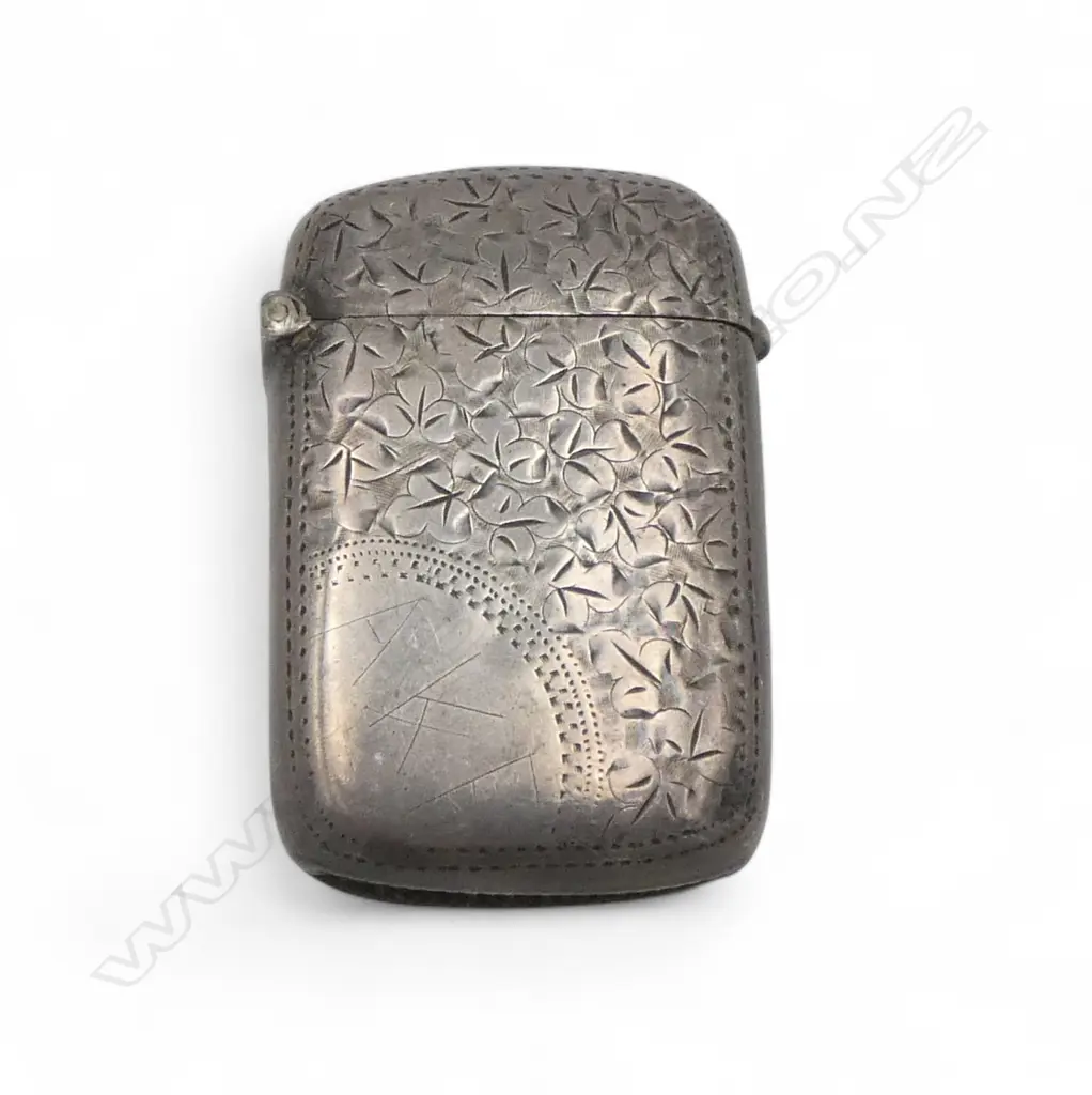 SILVER ENGRAVED VESTA Birmingham 1898  Image 1++